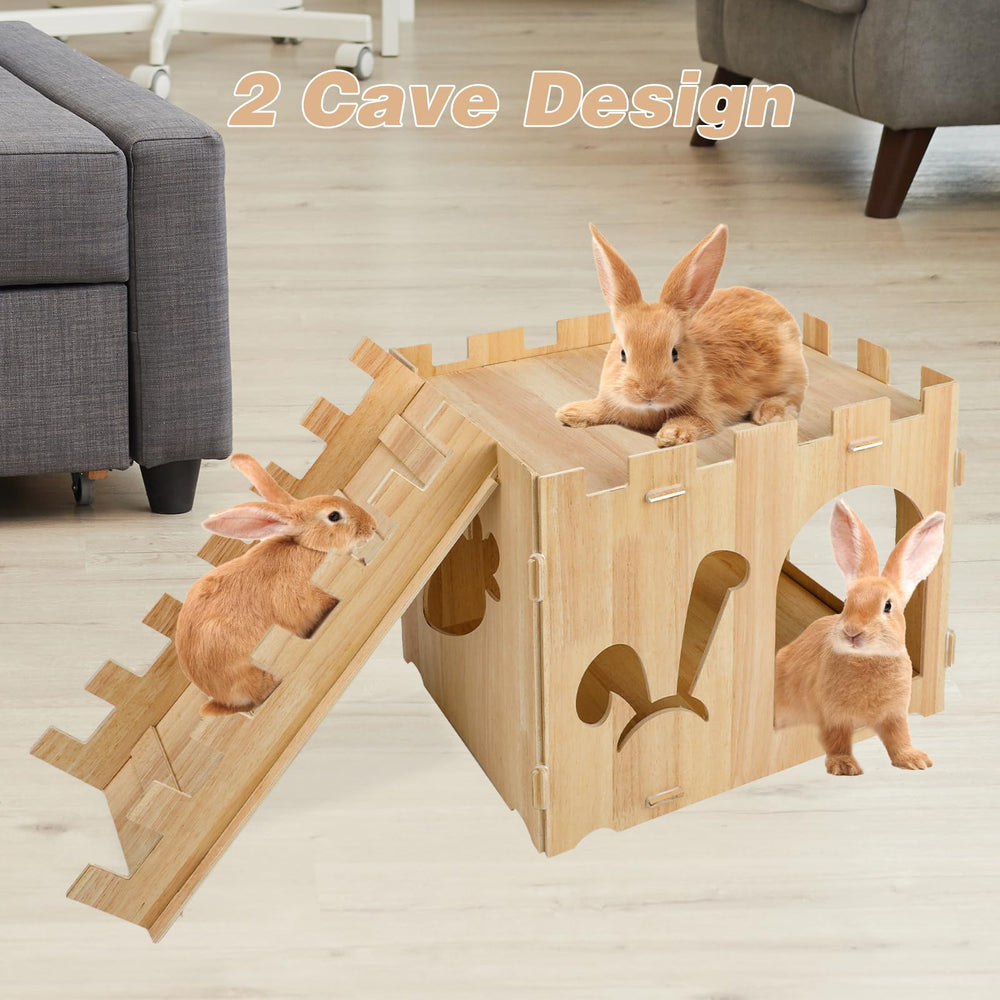 YUEPET bunny castle provides spacious space for play, rest, and privacy