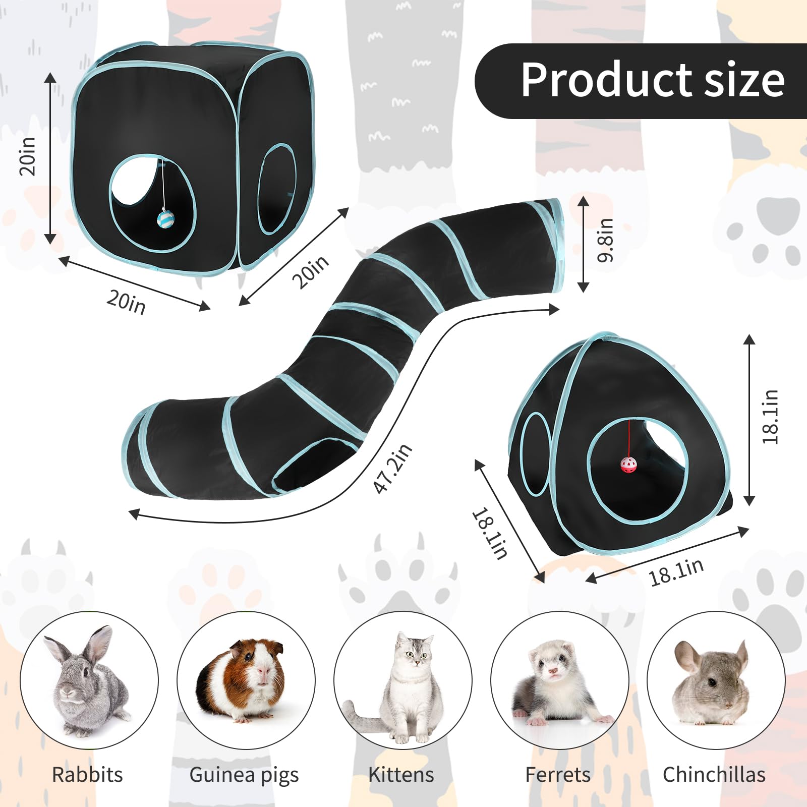 YUEPET bunny cubes 20in blue provide safe nesting and foraging spaces