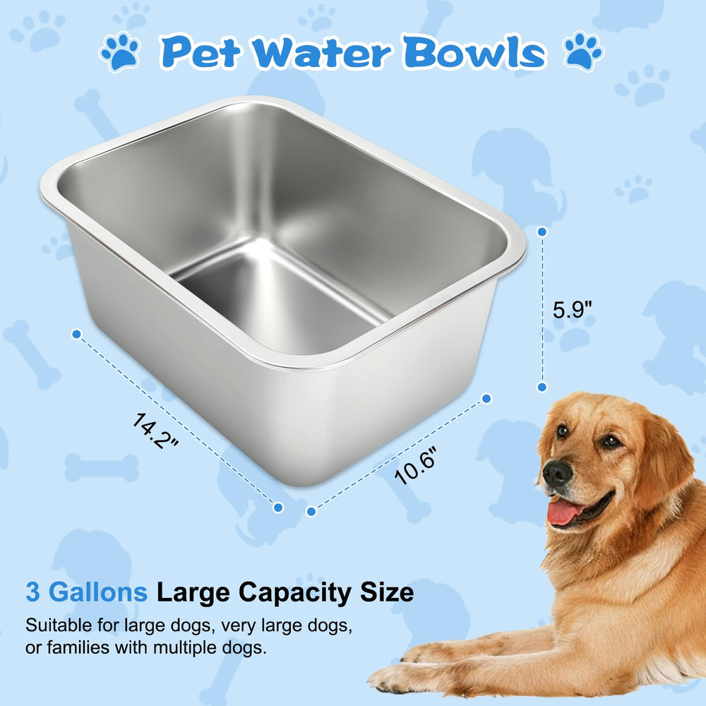 YUEPET extra-large metal dog food water bowl provides durable feeding station for busy households.