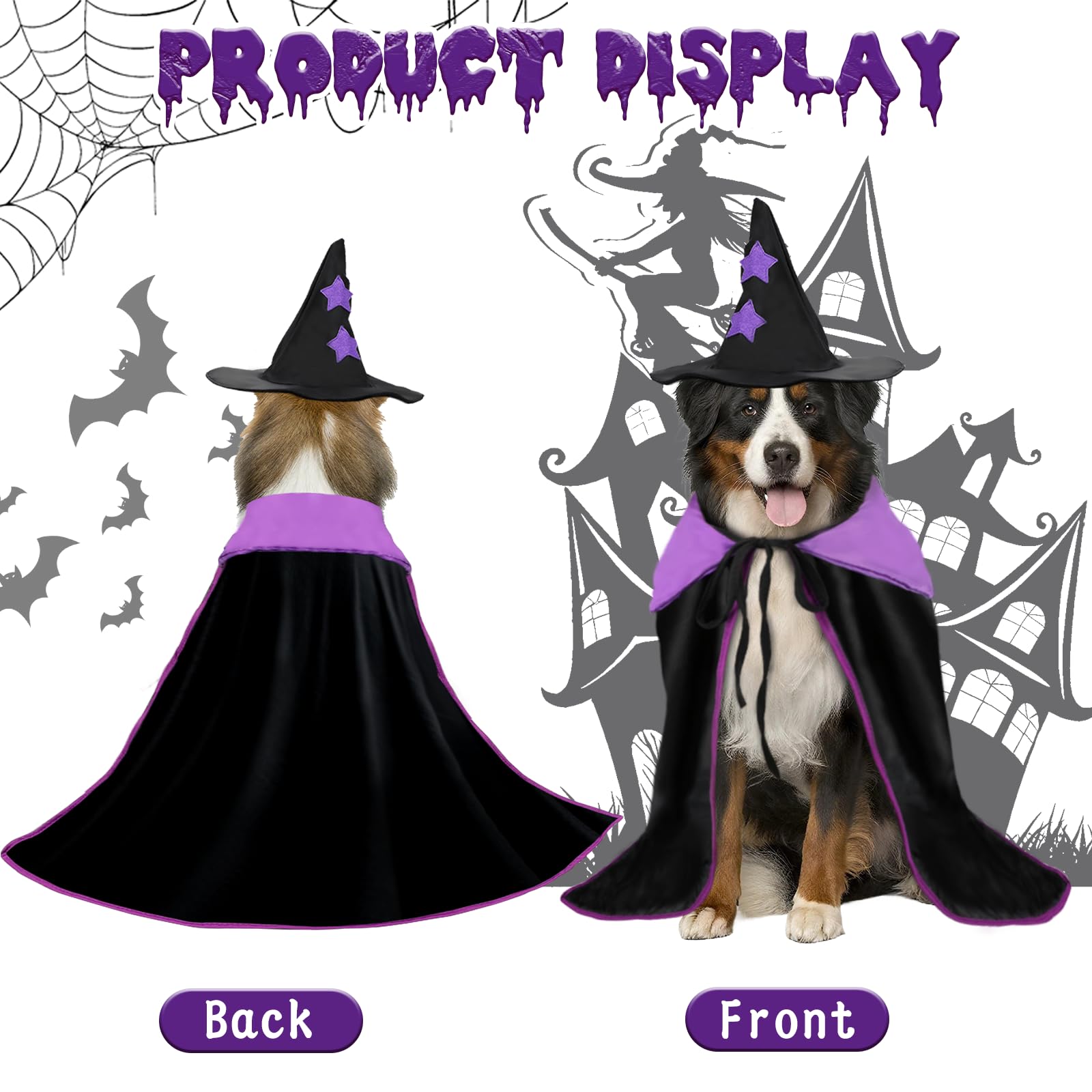 YUEPET Golden Retriever in Halloween costume for festive events