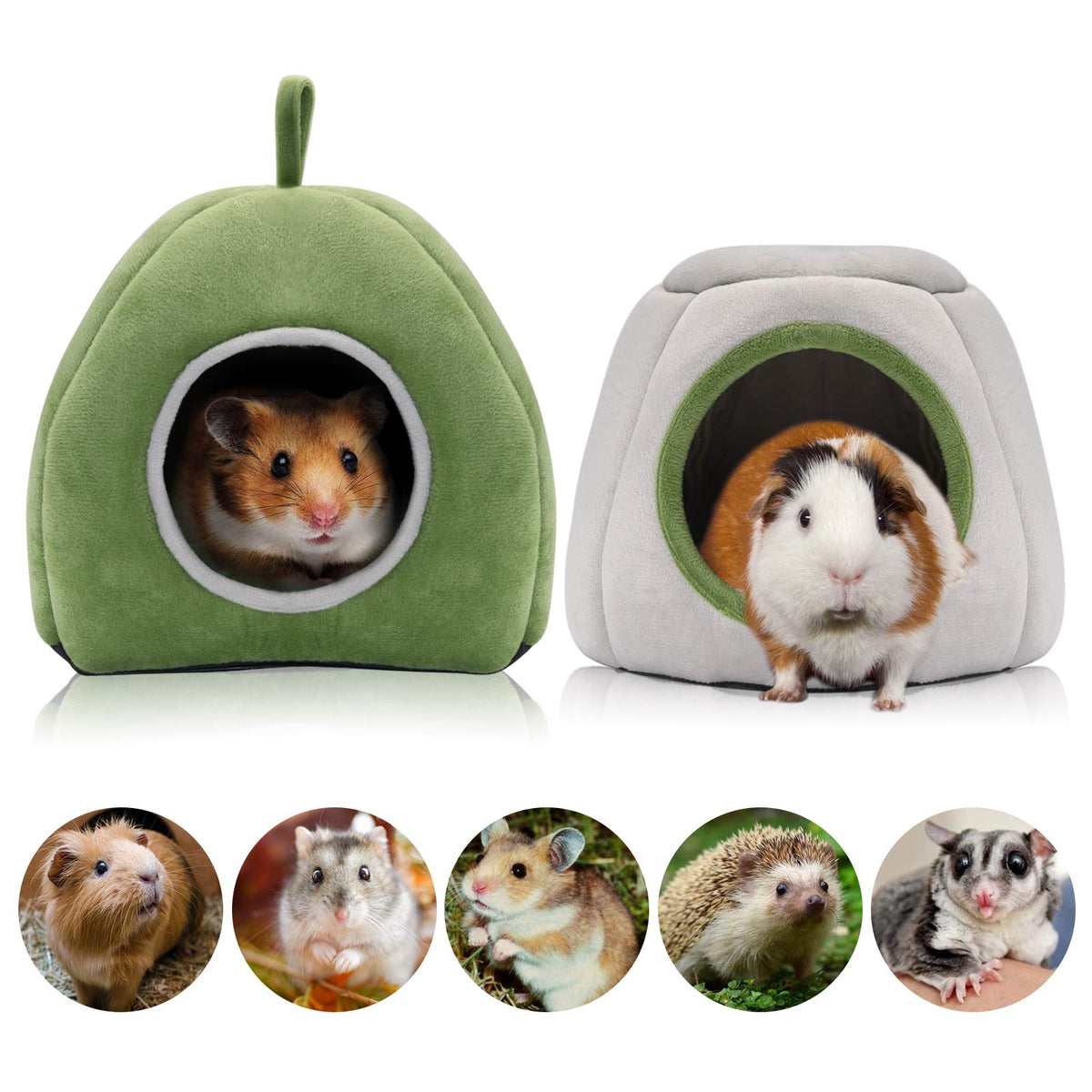 YUEPET guinea pig bed 2pack soft-plush offers a cozy cuddle spot for warm naps.