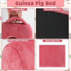 YUEPET Guinea Pig Bed bear closeup emphasizes snug hideout for small pet comfort.