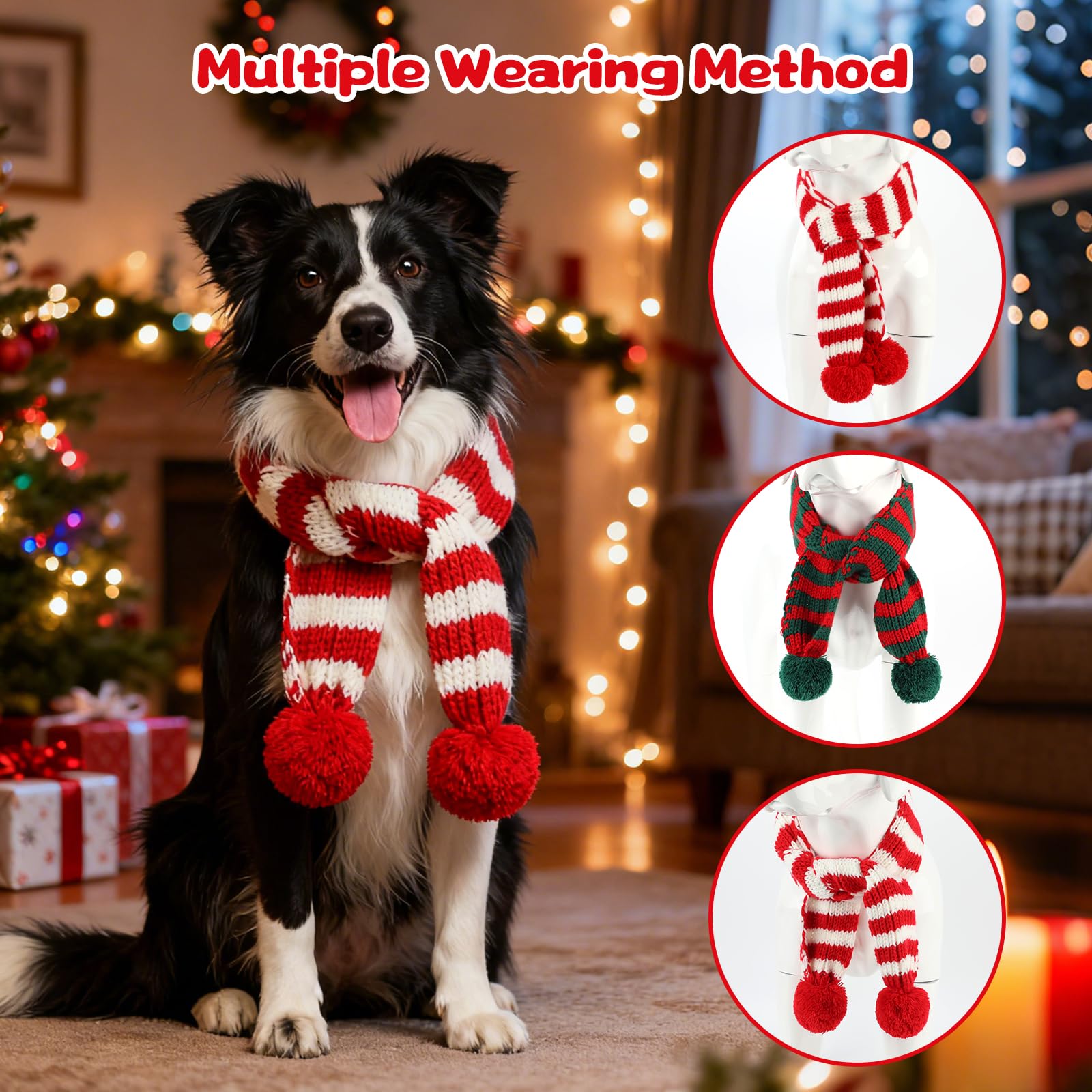 YUEPET large-dog scarf wraps securely without restricting movement