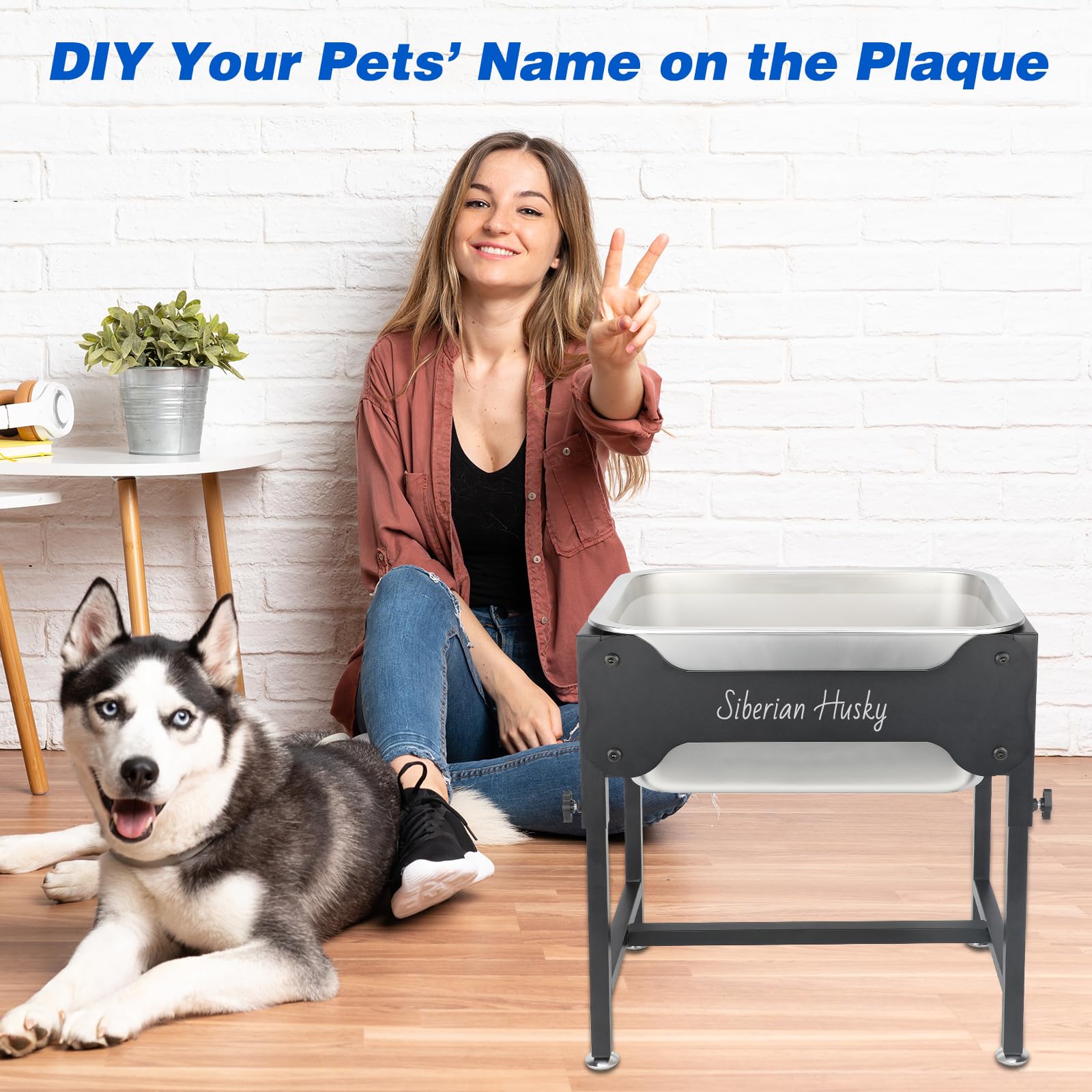 YUEPET water bowl used in both indoor and outdoor spaces for convenience.