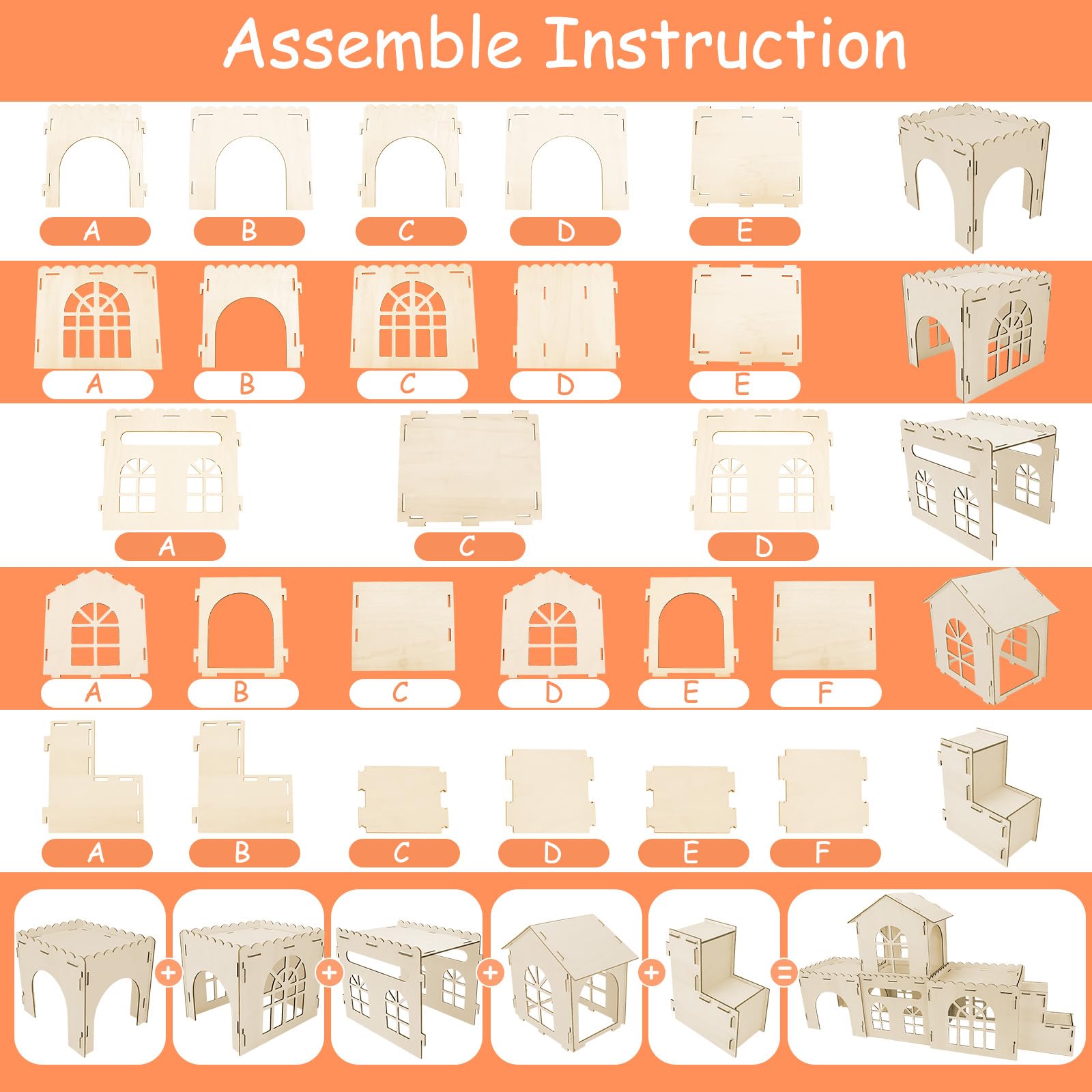 YUEPET portable disassemblable castle with handles for travel