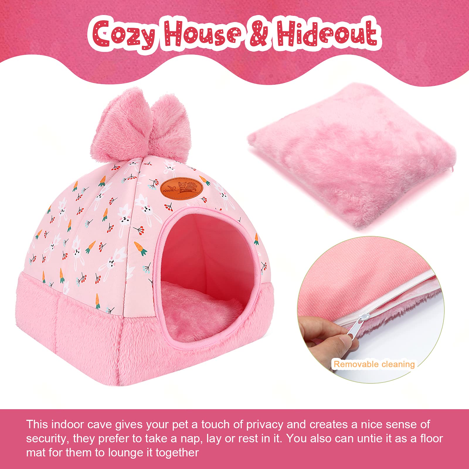 YUEPET rabbit bed easy-clean mat is machine washable and dryer friendly