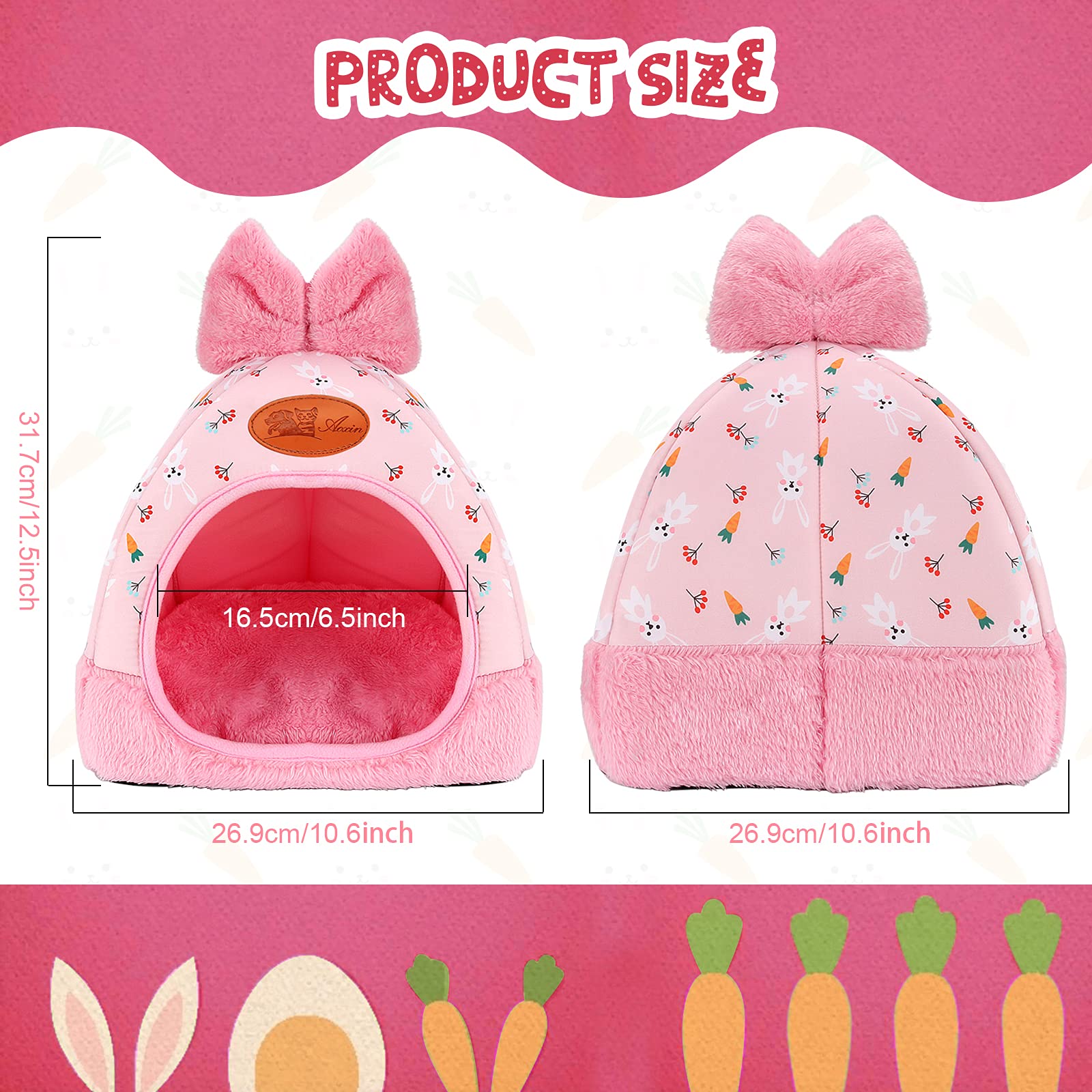 YUEPET rabbit bed cushion inside for added comfort and easy cleaning