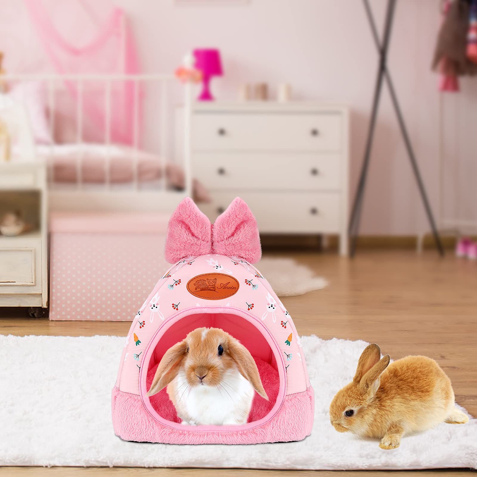 YUEPET rabbit bed wide entrance enables easy access for pets
