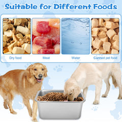 YUEPET rectangular-rounded-corner dog bowl keeps pets safe and prevents accidental cuts.