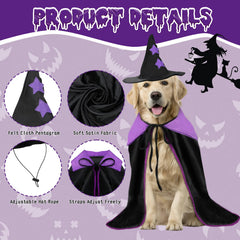 YUEPET wizard hat on large dog costume for characterful parties