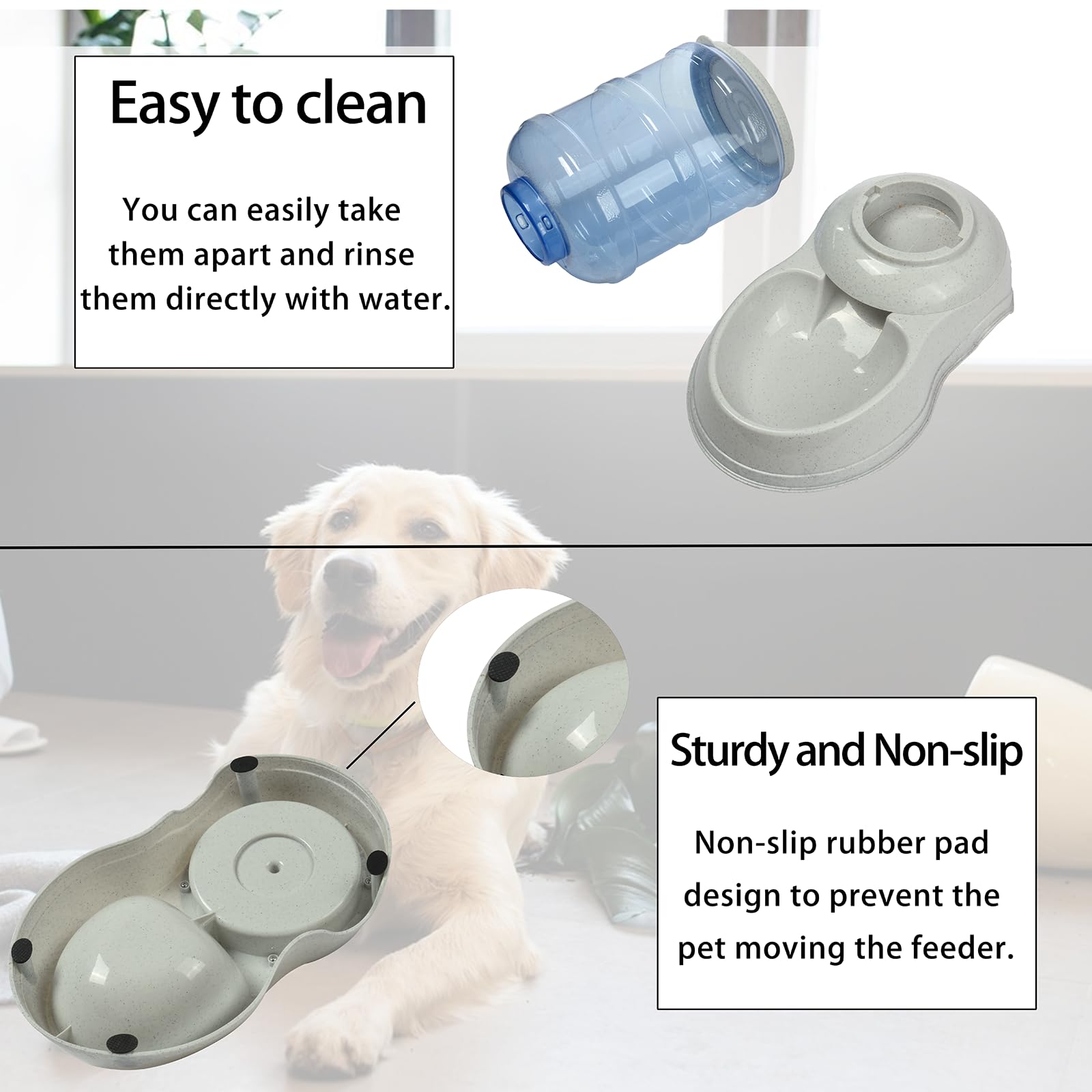 Yuiopy travel-ready-pet-feeder-station photo suggests reliable food supply during long trips.