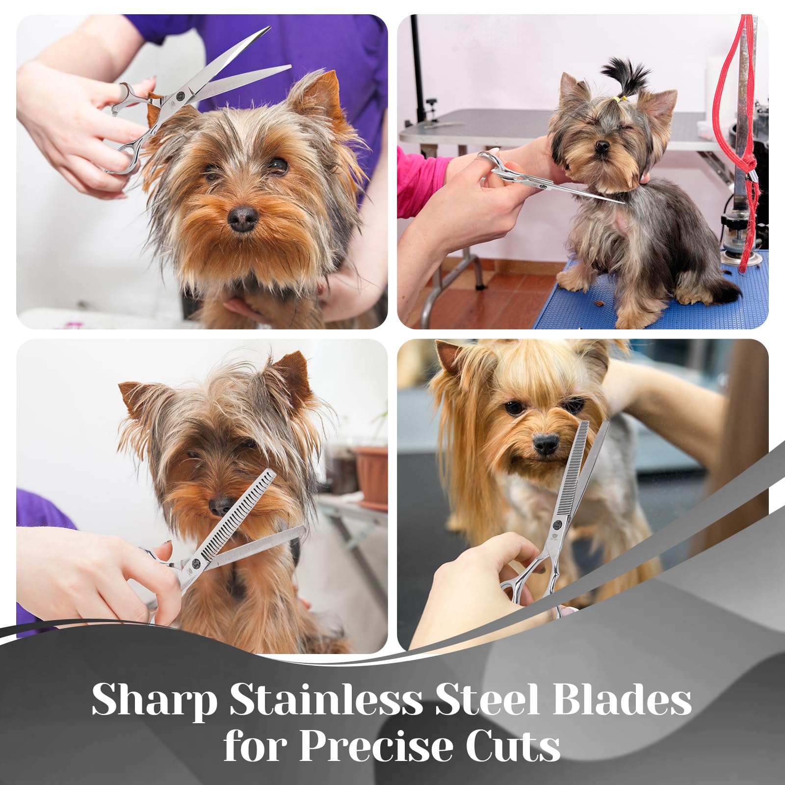 YUJINXI dog grooming chunker scissors for adding texture and volume.