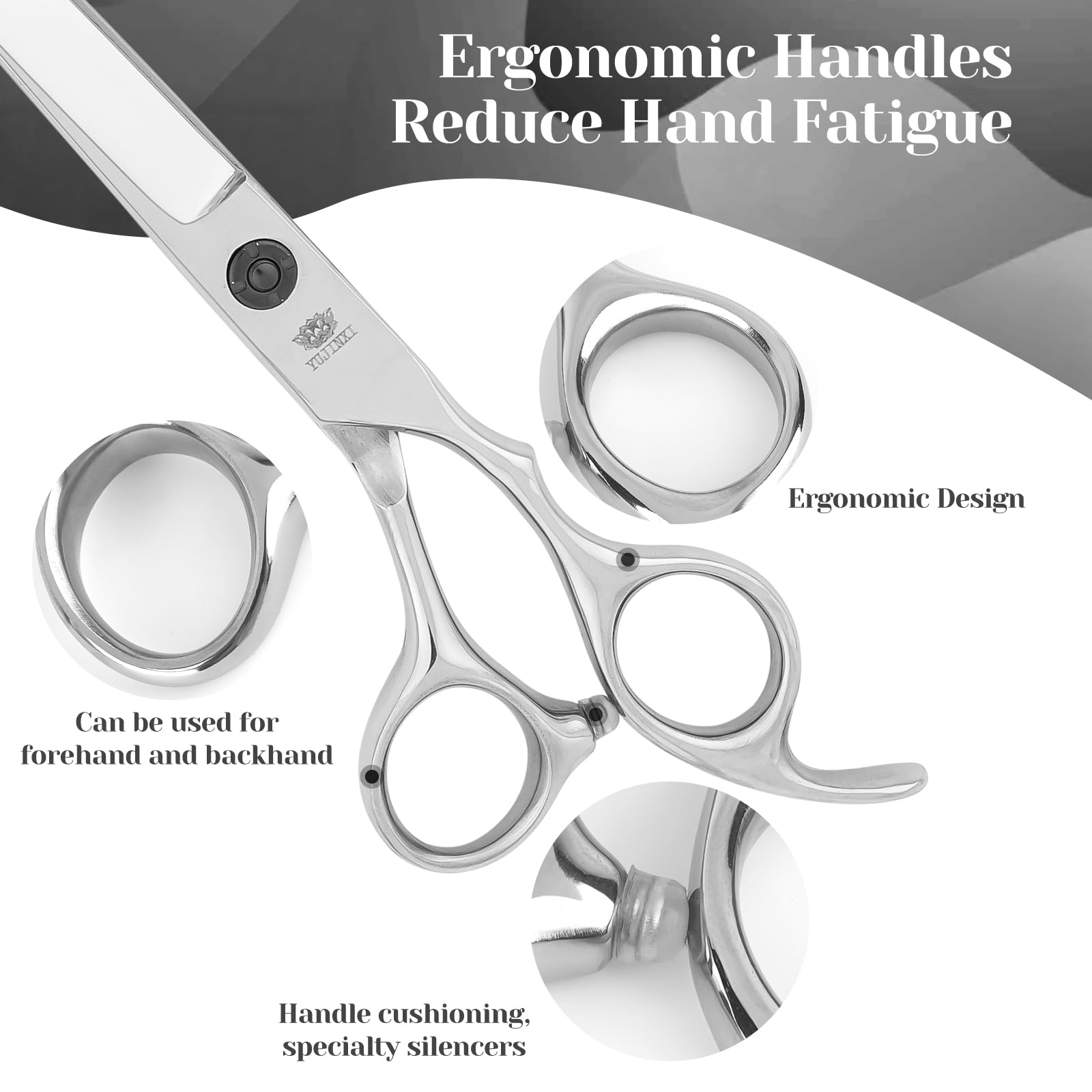 YUJINXI dog grooming straight scissors for precise finishing and edges.