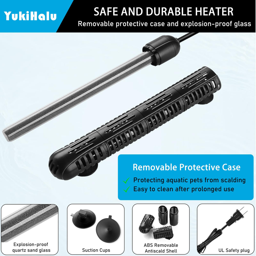 YukiHalu Aquarium Heater LED status indicator shows heating or steady state