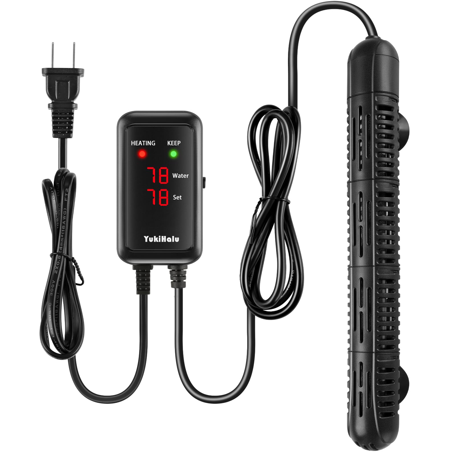 YukiHalu Aquarium Heater suited for small to large tanks with stable temperatures