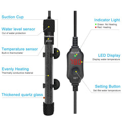 YukiHalu LED display on heater provides real-time temperature readout