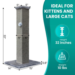 YULOYI natural sisal tall post highlights durable scratching surface for cats.