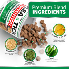 YUMA'S flea tick chews packaging emphasizes USA-made, vet-formulated quality