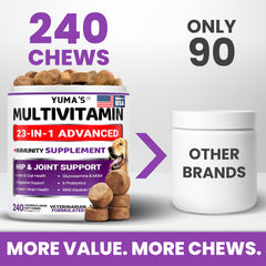 YUMA'S Dog Multivitamin dog sniffing image promotes daily vitality.
