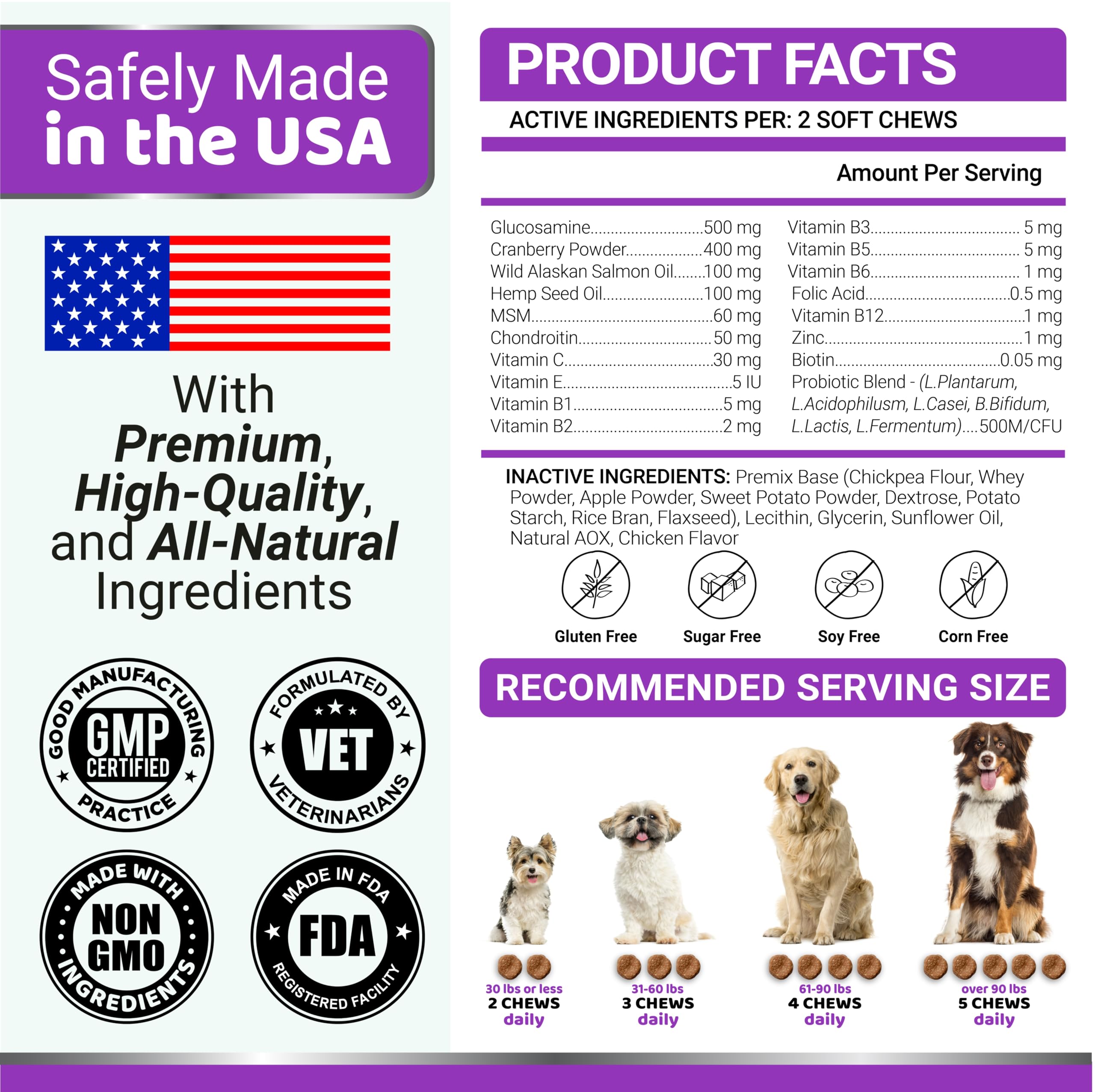 YUMA'S Dog Multivitamin USA-made and veterinarian formulated.