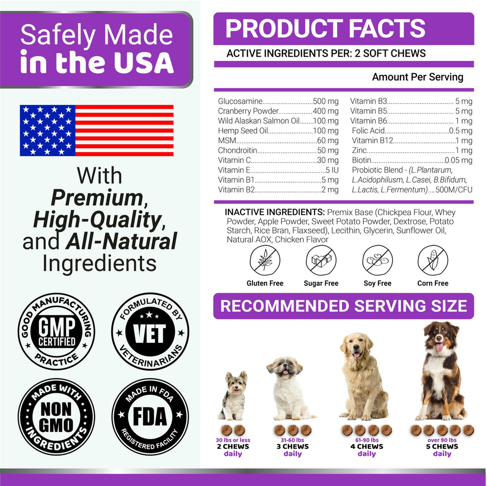 YUMA'S Dog Multivitamin USA-made and veterinarian formulated.