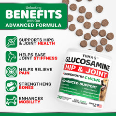 YUMA'S Glucosamine Dogs 240 chews large dog image demonstrates suitability for bigger breeds.