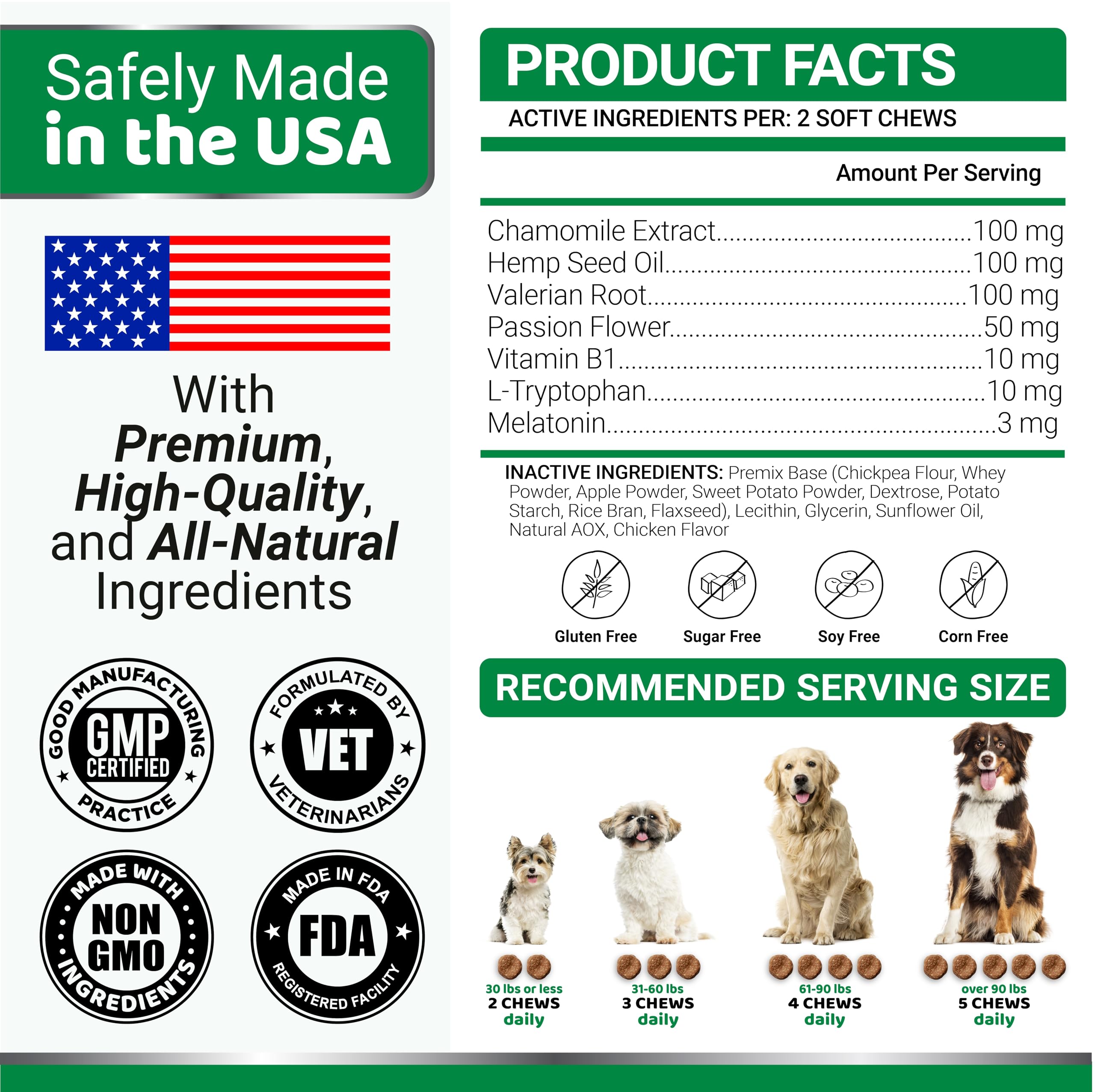 YUMA'S hemp calming chews ingredients hemp oil melatonin