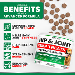 YUMA'S hemp joint chews closeup highlights treat-like format for daily use.