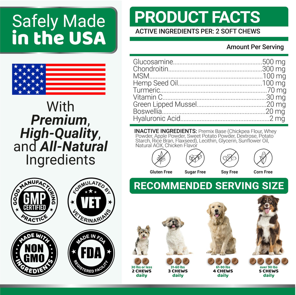 YUMA'S veterinarian-formulated hemp chews offer convenient daily mobility support.