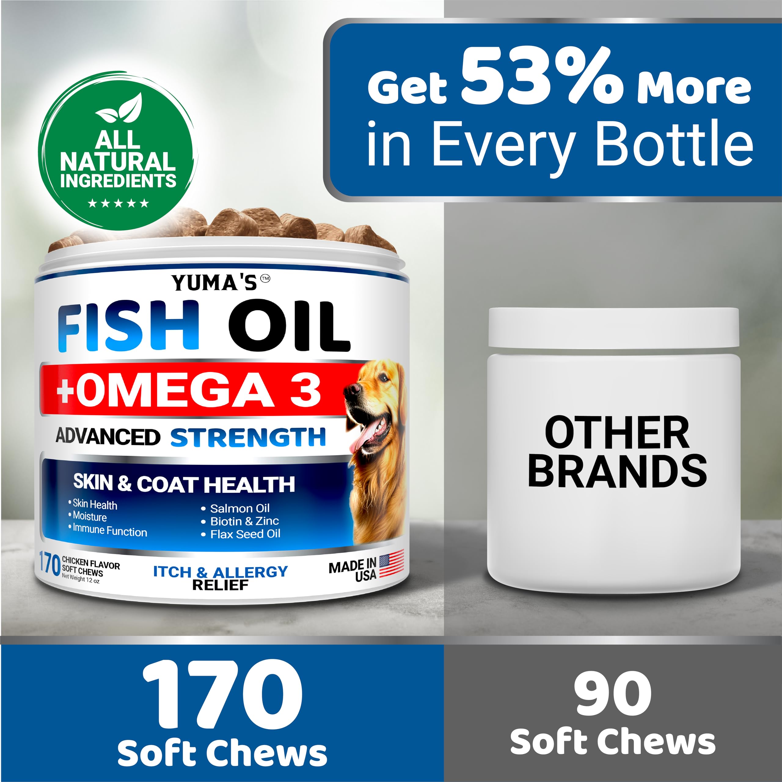 YUMA'S Omega-3 dog chews soft texture eases feeding and flavor acceptance