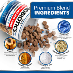 YUMA'S dog probiotic chews close-up texture, tasty daily supplement
