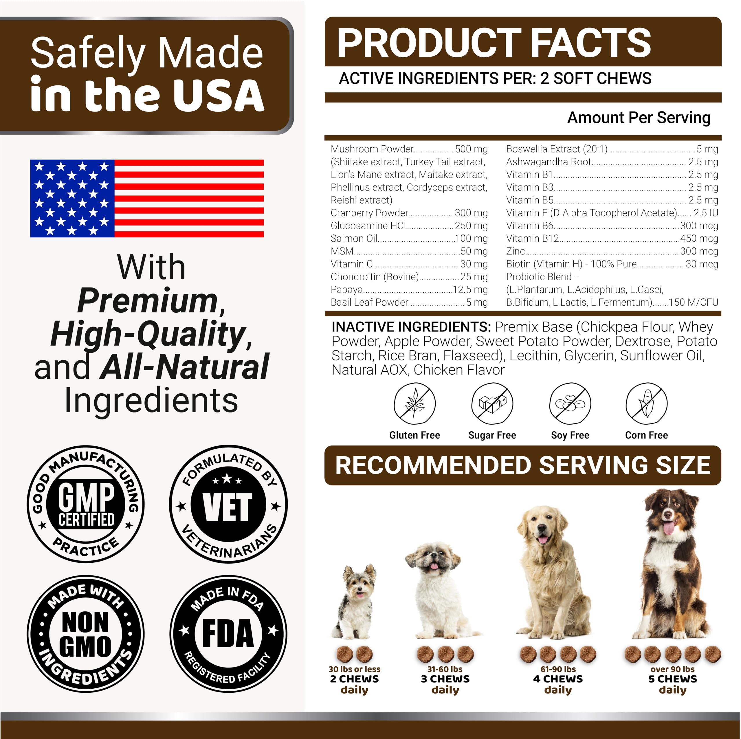 YUMA'S Turkey Tail dog chews USA-made with veterinarian-inspired formulation.