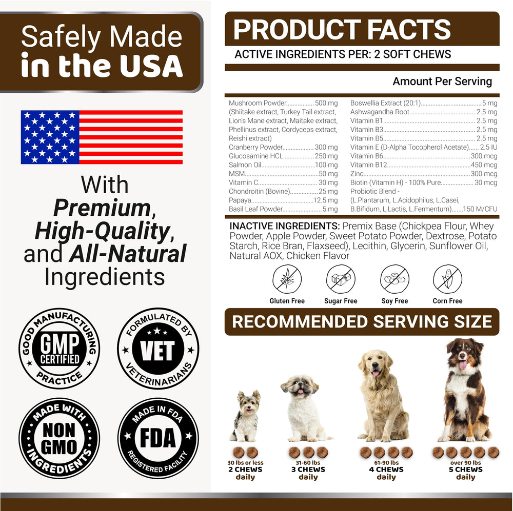 YUMA'S Turkey Tail dog chews USA-made with veterinarian-inspired formulation.