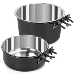 Yummy Sam crate bowl clip secured to kennel prevents spills