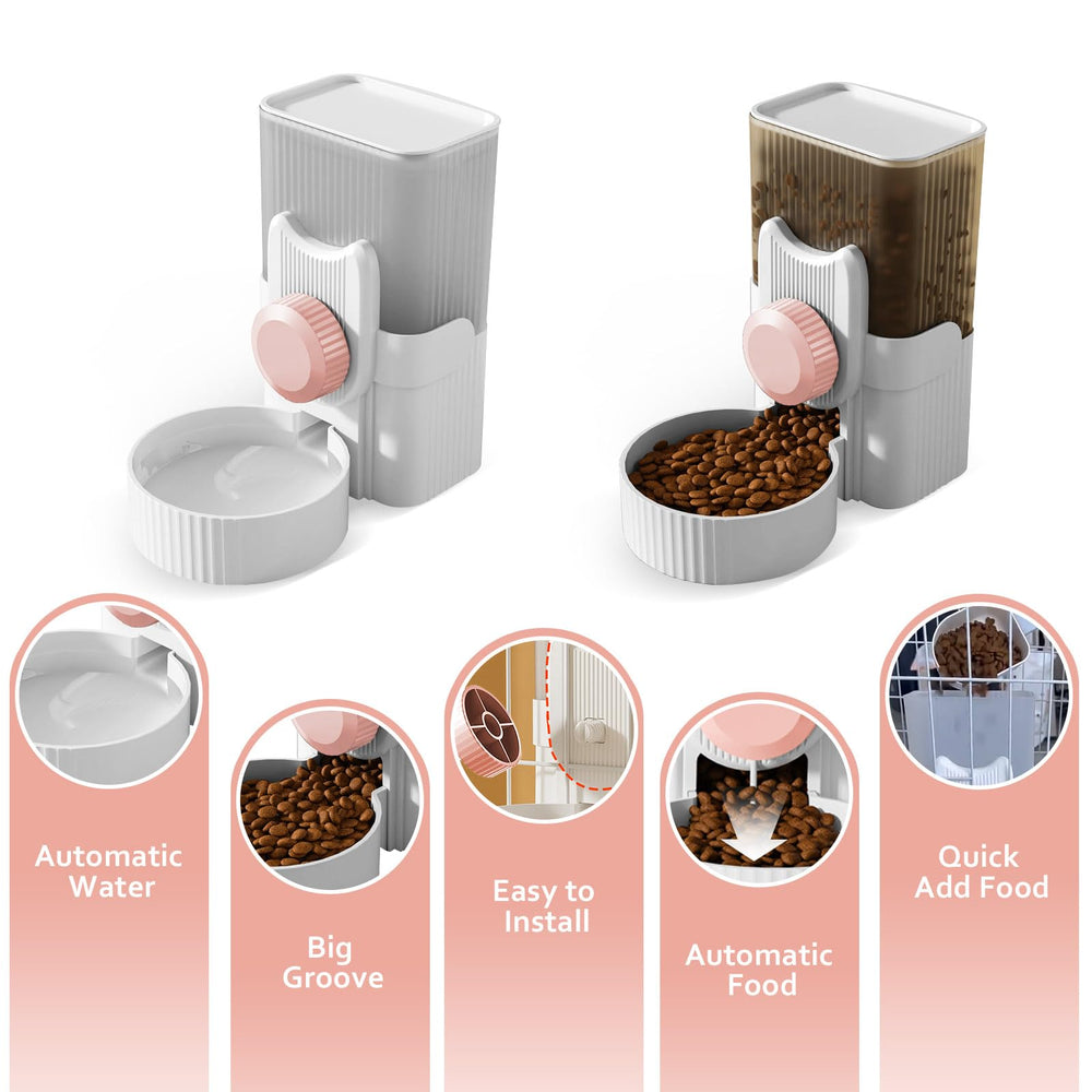 Yummy Sam crate feeder dish pink elevates food and reduces spills.