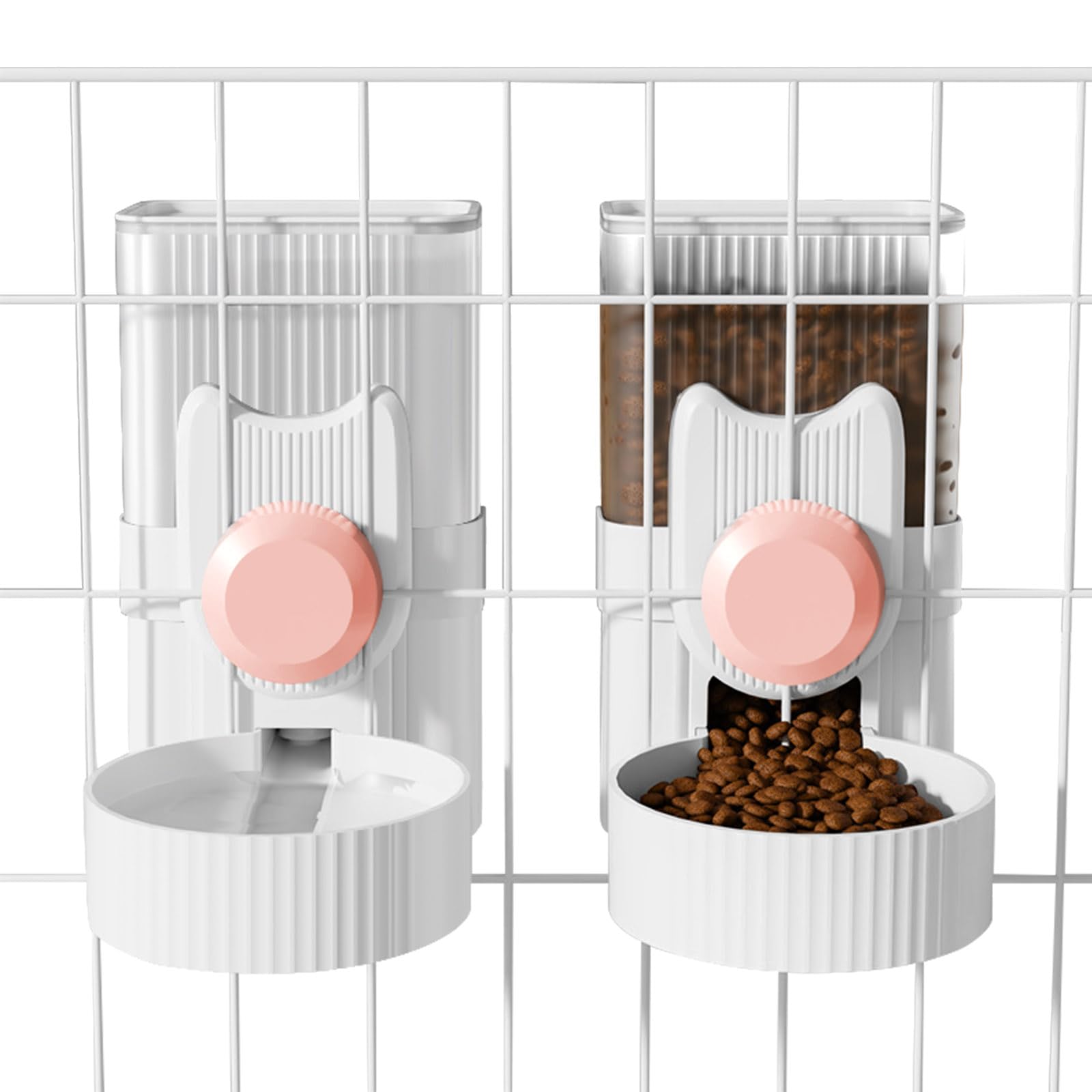 Yummy Sam Hanging Cage automatic food bowl pink keeps feeding tidy and accessible.