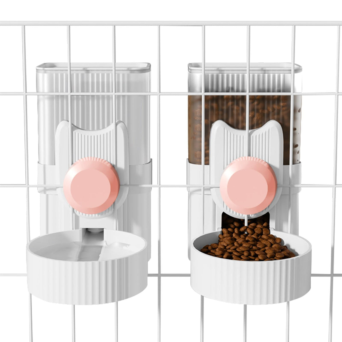 Yummy Sam Hanging Cage automatic food bowl pink keeps feeding tidy and accessible.