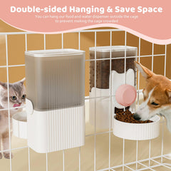 Yummy Sam kennel feeding station pink helps organize meals inside a crate.