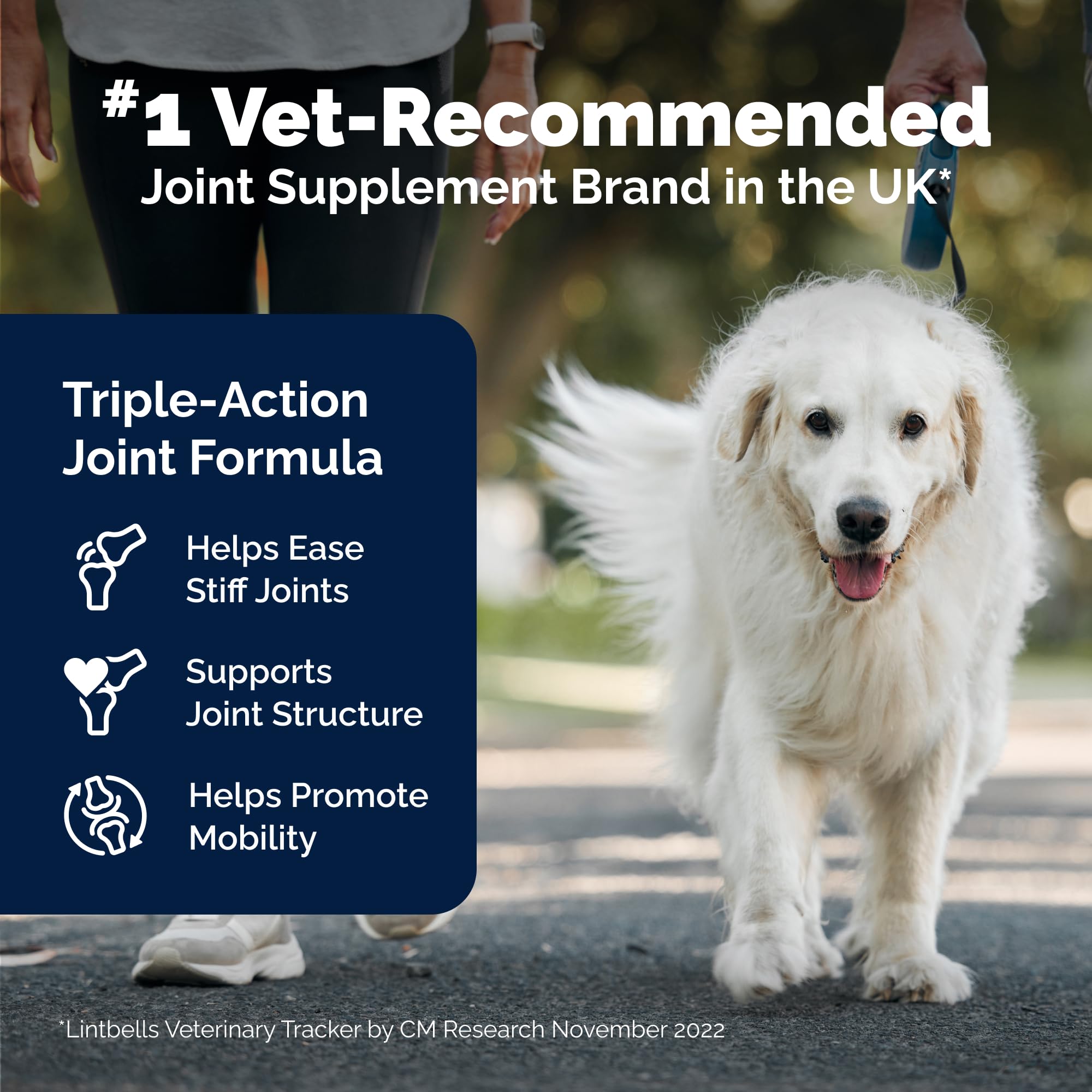 YuMOVE dog joint supplement tablets show easy dosing for dogs
