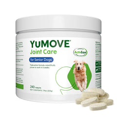 YuMOVE hip and joint dog chew tablets for seniors support mobility.