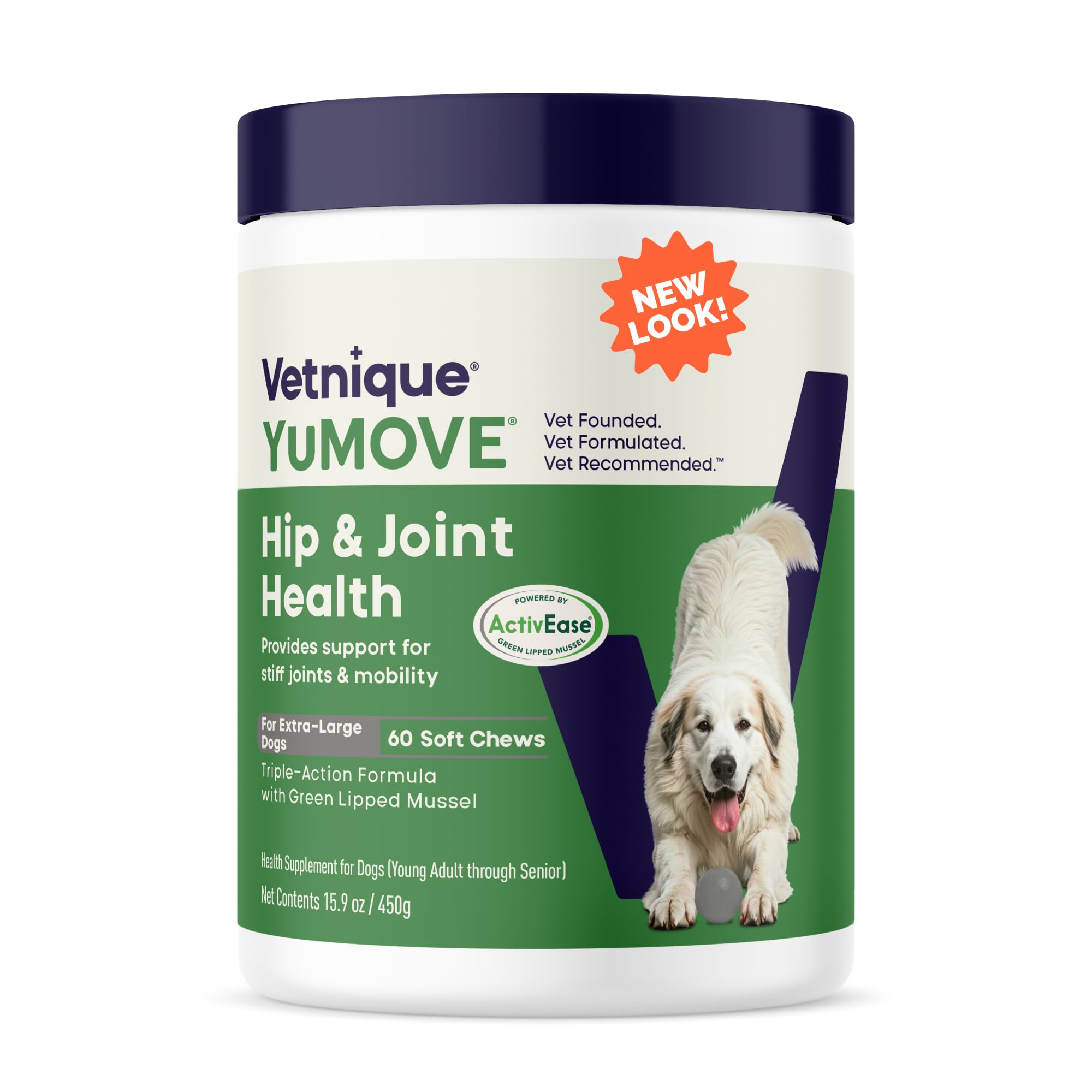 YuMOVE packshot with hip joint chews for mobility