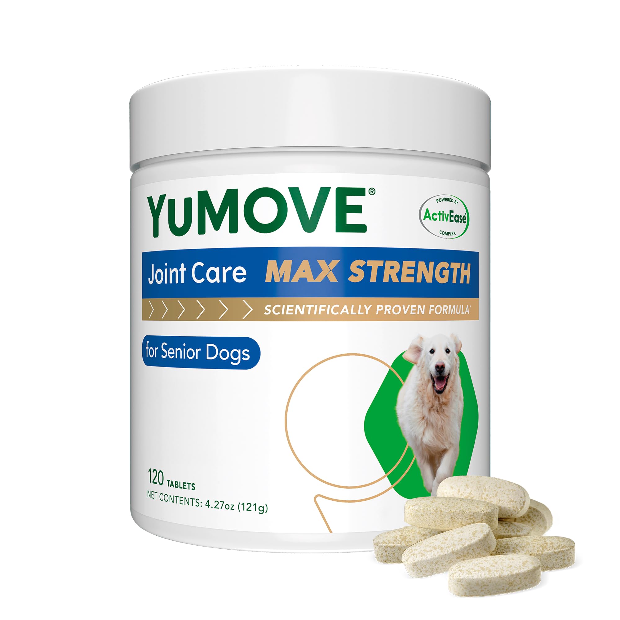 YuMOVE senior dog hip joint supplement bottle supports mobility