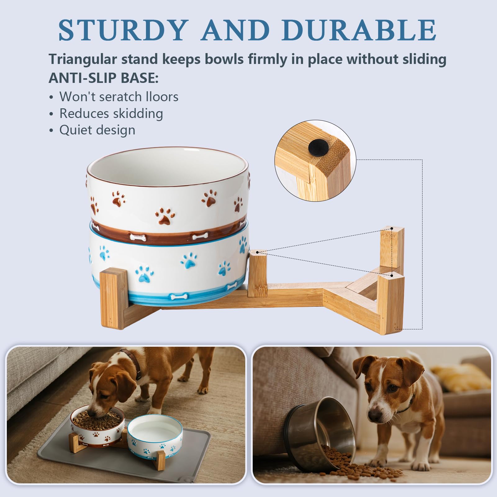 YUN TAO light-blue water bowl helps hydration without mess.