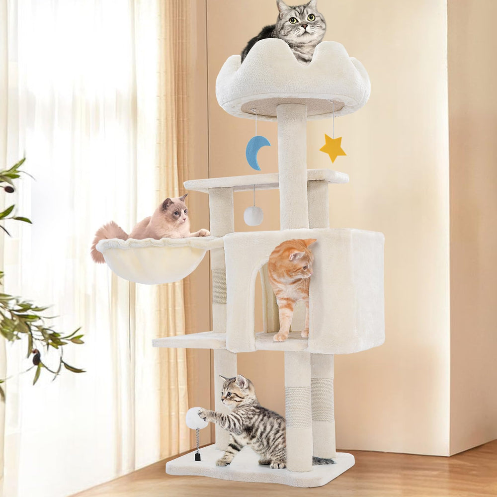 Yungaspy cat-tree 40-inch height maximizes vertical exploration for indoor cats.
