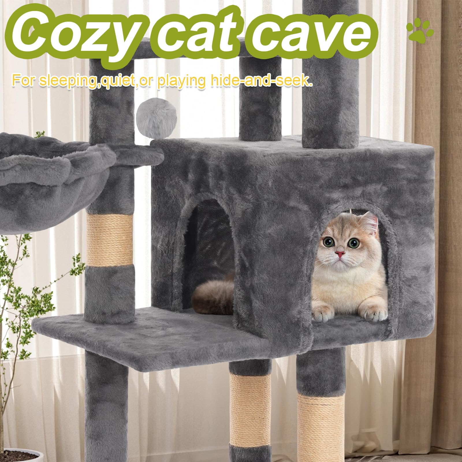 Yungaspy five-layer cat tree encourages climbing and exploration