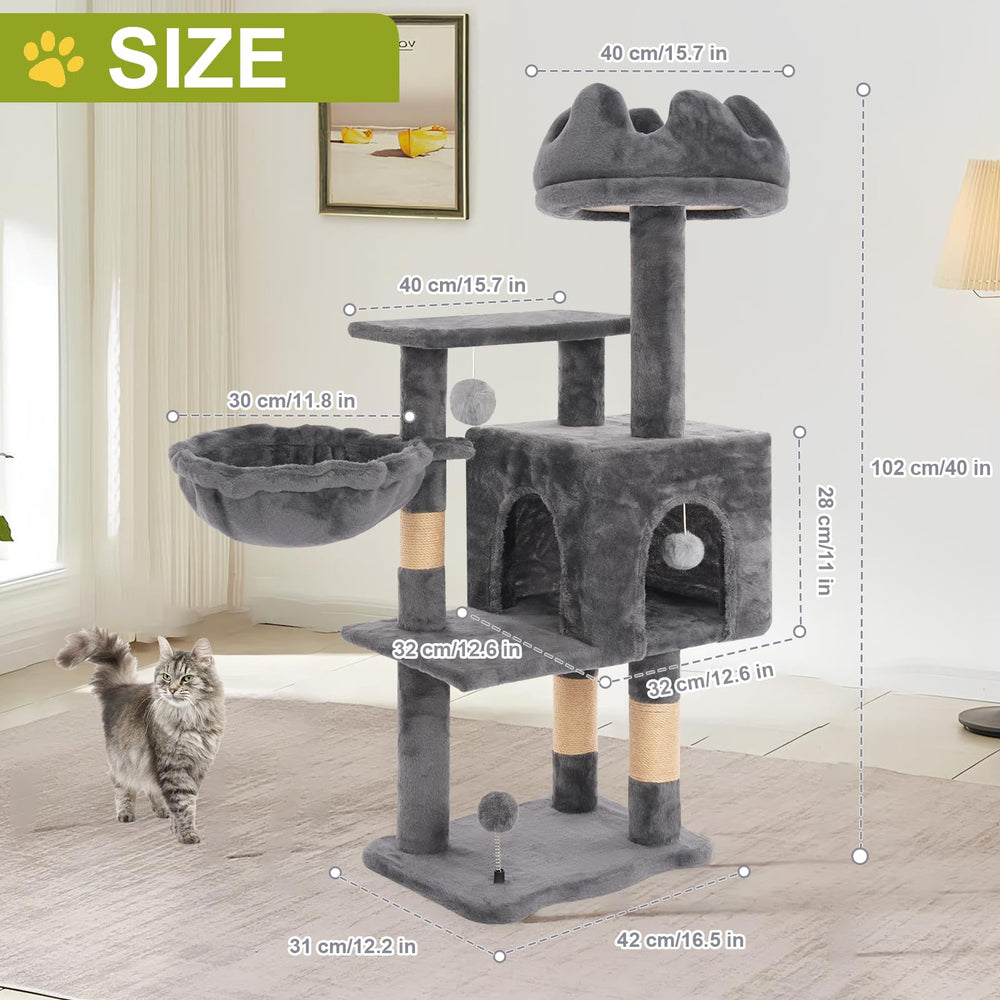 Yungaspy broad base enhances stability of the cat tree for big cats