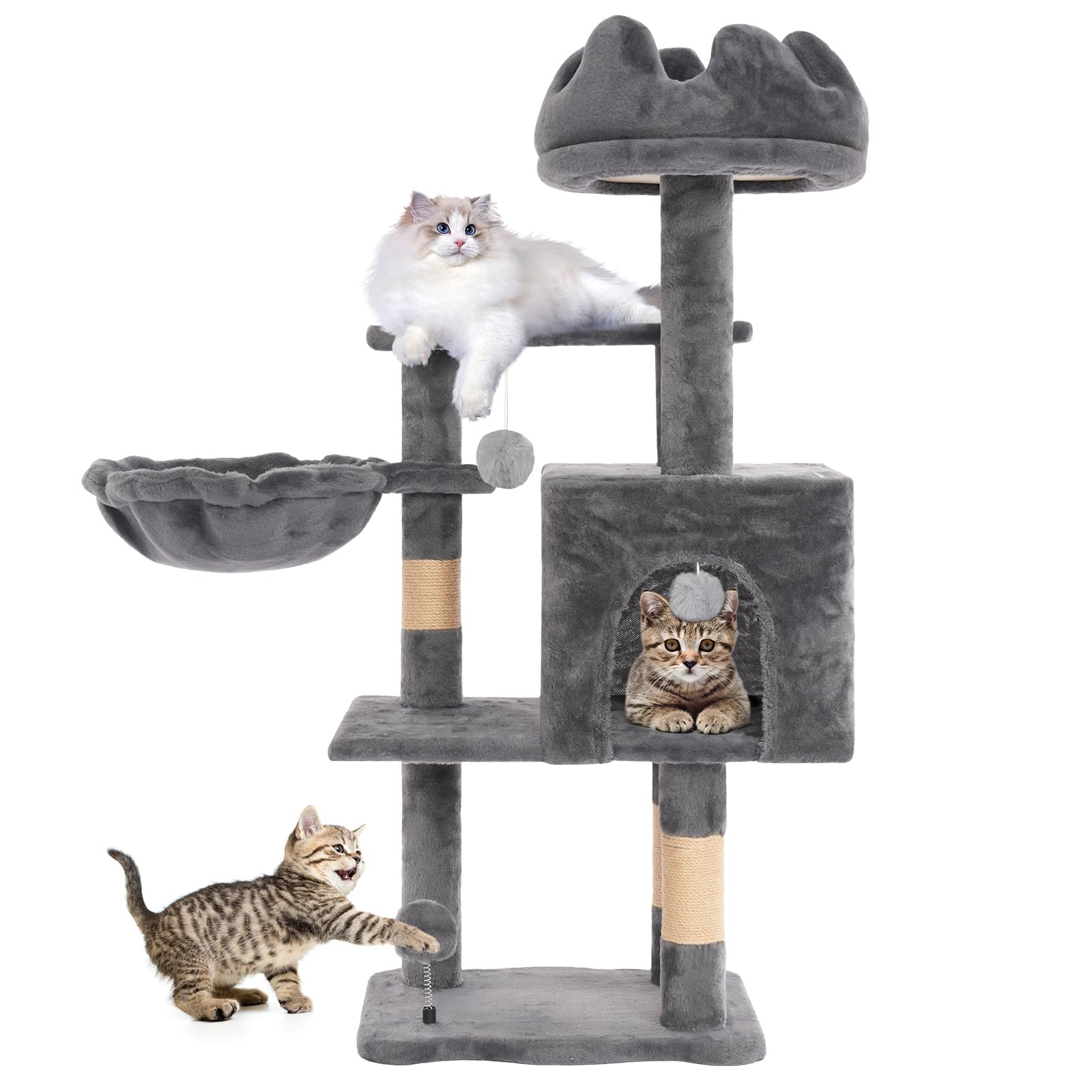 Yungaspy easy-assembly cat tree designed for quick setup