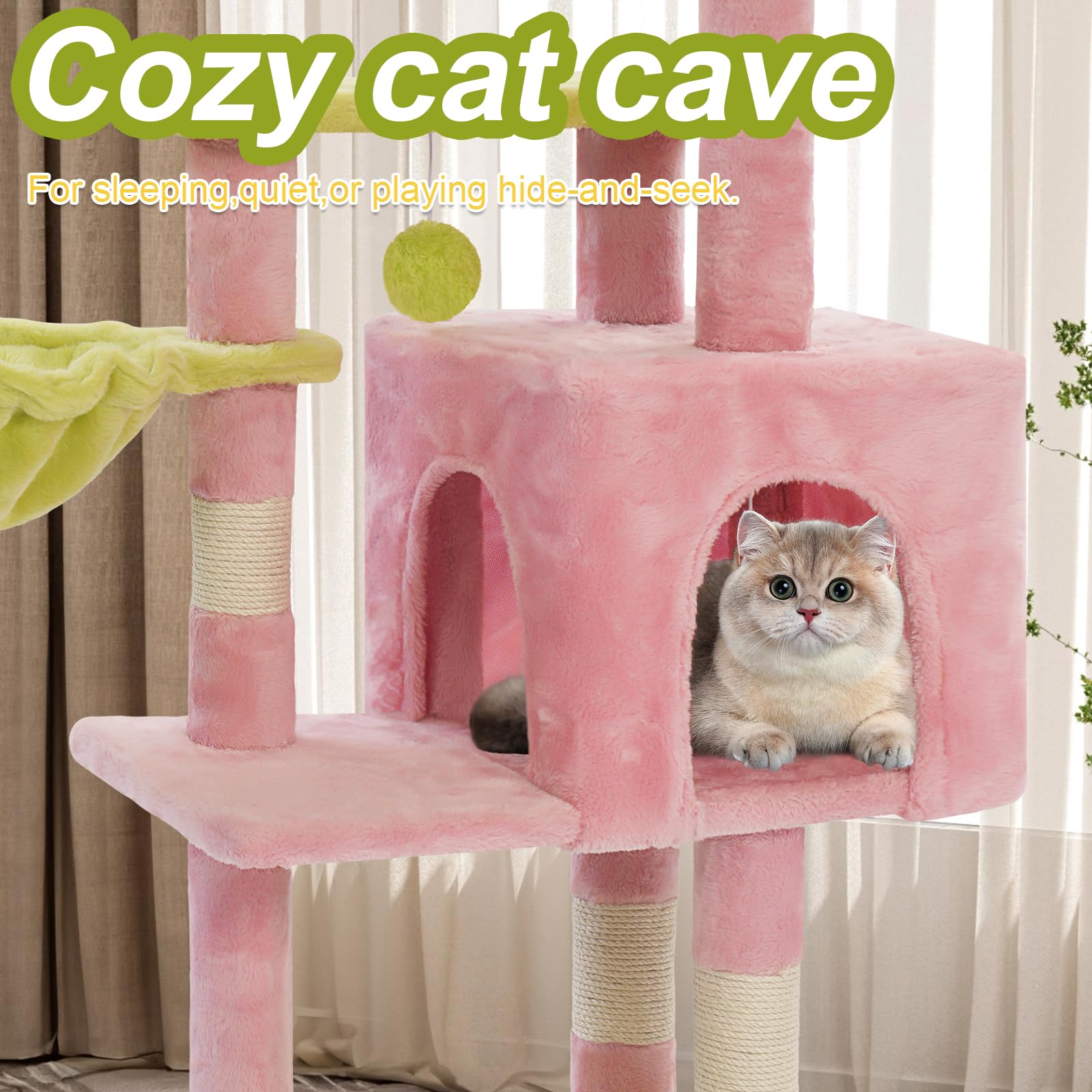 Yungaspy pink flower perch adds stylish, playful appeal.