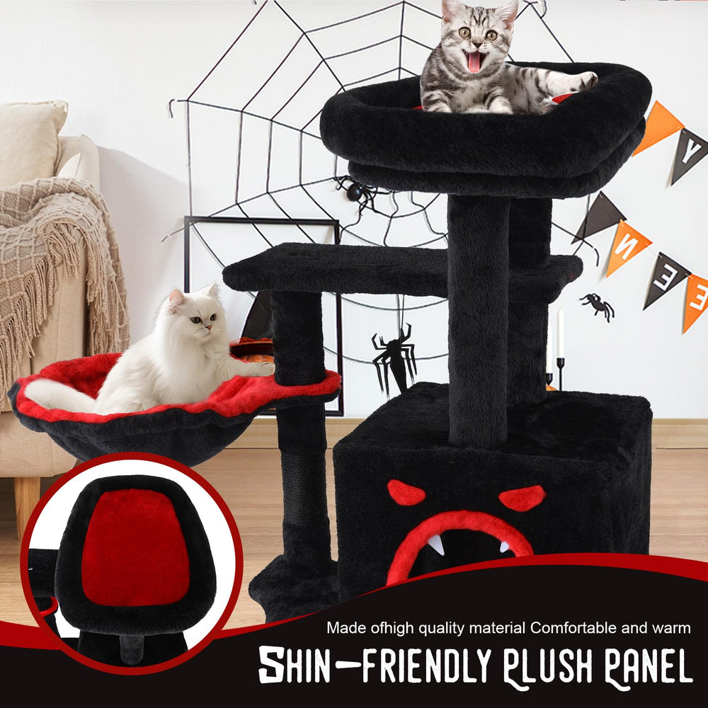 Yungaspy easy-assembly cat tree shows quick setup with included tool kit.