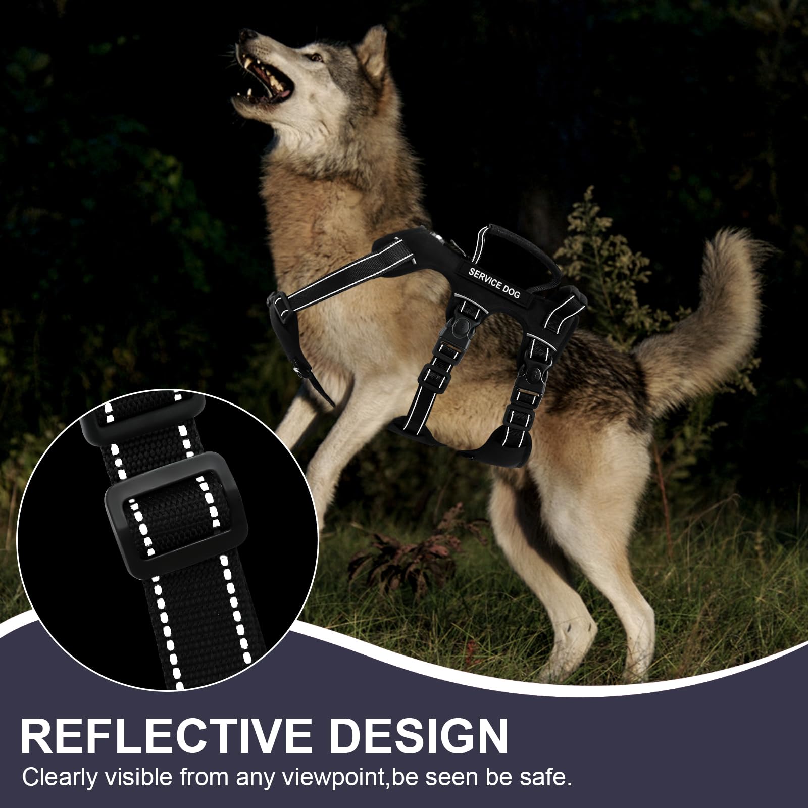 Yungaspy eight-point adjustable straps provide a tailored fit for large dogs